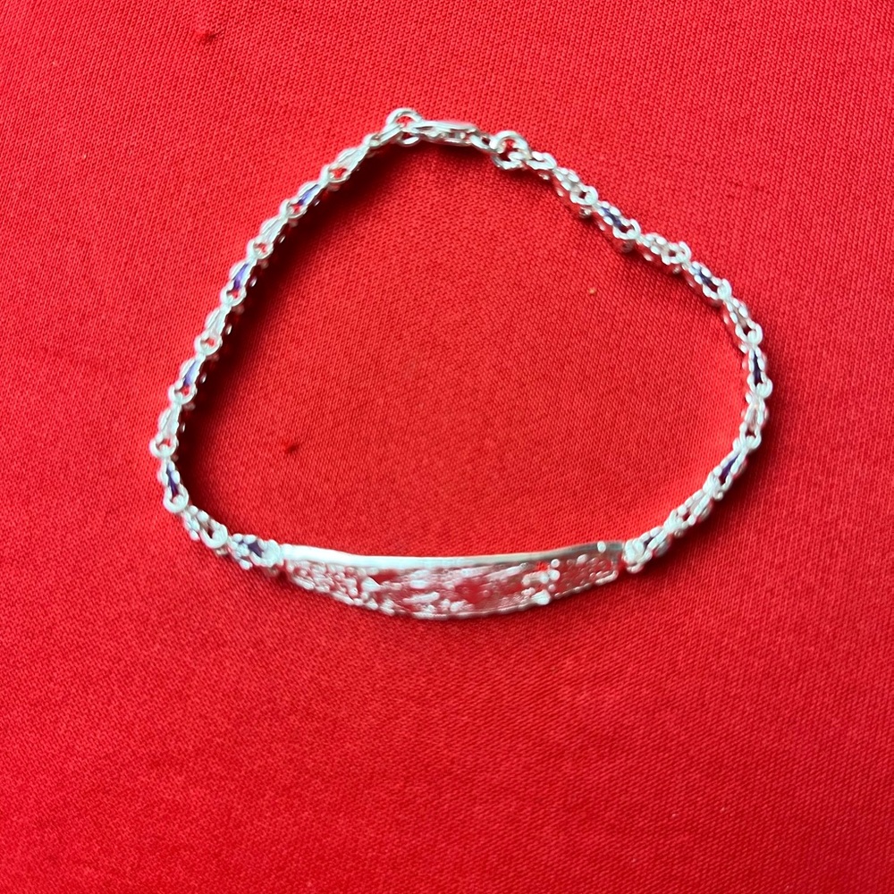 925 strling Silver Sparkling Rhinestone Catholic religions women‎ Bracelet